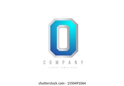 letter O alphabet blue grey white color for company logo icon design. Usable for a company logotype or business