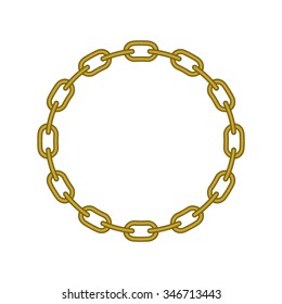 The letter O, in the alphabet chain set yellow gold color isolated on transparent background