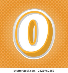 Letter O Alphabet with Halftoon Background. Text Effect. Alphabet Letter Vector. High Quality Vector