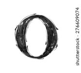 letter O. Alphabet symbol - grunge hand draw paint / vector illustration