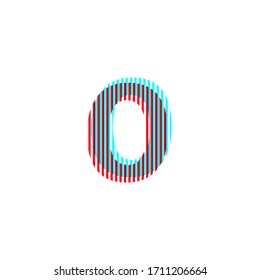 letter "O", anaglyph effect, editable vector