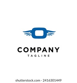 Letra O Angle Wings logotipo icono plantilla vectorial.eps