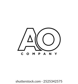 Letter A und O, AO Logo Design Template. Minimaler Monogramm-Anfangs-Logotyp.