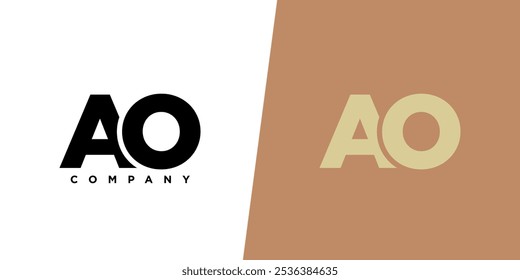 Letter A und O, AO Logo Design Template. Minimaler Monogramm-Anfangs-Logotyp.