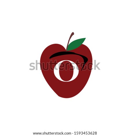 letter o and appel logo design icon