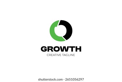 Letter O with arrow up for growth logo design