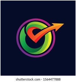 Letter O Arrow Logo Design