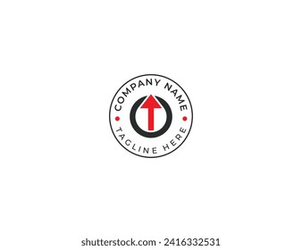 letter O with arrow logo design template