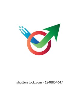 Letter O and Arrow Logo Vector