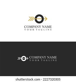 Letter O Arrow logo vector