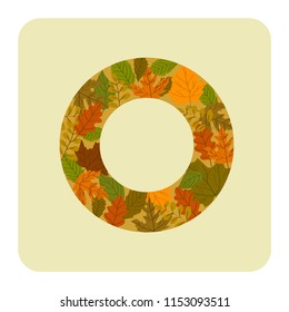 Letter O with autumn theme Leafs