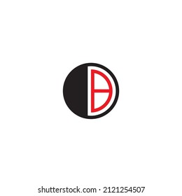 letter O B. circle. semi circle, simple vector logo symbol