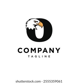 Letter O Bald Eagle Logo Icon Vector