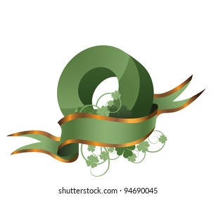 Letter O with Banner EPS 8 vector, grouped for easy editing. No open shapes or paths.