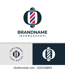Letter O Barbershop Logo, suitable for any business related to barbershop with O initial.