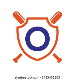 Letter O Baseball Logo Design Vector Template. Baseball Club Symbol