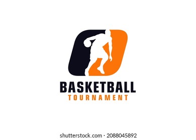 Letter O with Basketball Logo Design. Vector Design Template Elements for Sport Team or Corporate.