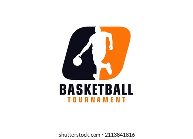 Letter O with Basketball Logo Design. Vector Design Template Elements for Sport Team or Corporate.