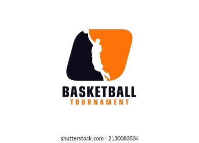 Letter O with Basketball Logo Design. Vector Design Template Elements for Sport Team or Corporate.