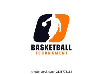 Letter O with Basketball Logo Design. Vector Design Template Elements for Sport Team or Corporate.