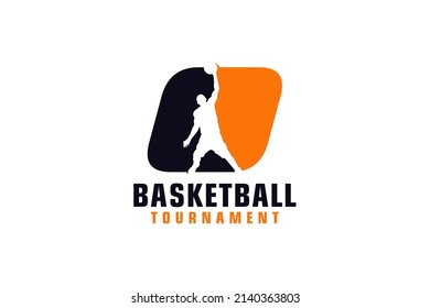 Letter O with Basketball Logo Design. Vector Design Template Elements for Sport Team or Corporate.