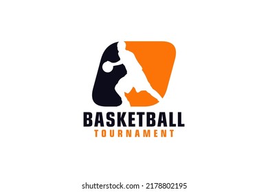 Letter O with Basketball Logo Design. Vector Design Template Elements for Sport Team or Corporate.