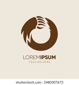 Letter O Bear Hand Claw Logo Design Vector Icon Graphic Emblem Symbol Illustration