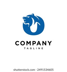 Letter O Bear Head Logo Icon Vector