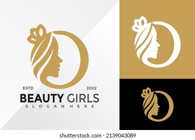 Letter O Beauty Girls Cosmetic Logo Design Vector illustration template