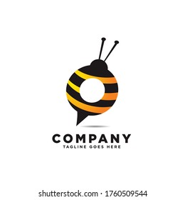 Letter O - Bee Logo Icon in Circular shape vector design template