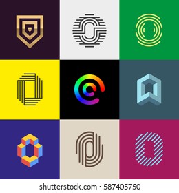 Letter "O" big logo pack. Isometric, minimal, line, colorful, ribbon, geometric, luxury vector monograms. Eps10 format.