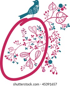 letter o with bird