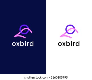 Buchstabe o mit einer Vorlage für das Design von Vogel-Logo