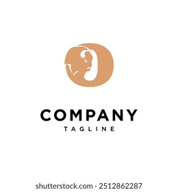 Letra O Bison logo icon Vector