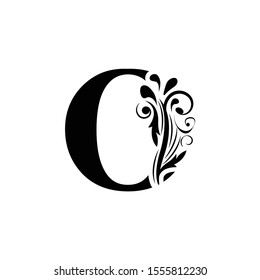 Letter O Black Flower Alphabet Beautiful Stock Vector (Royalty Free ...