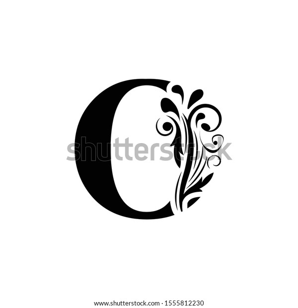 Letter O Black Flower Alphabet Beautiful Stock Vector (Royalty Free ...