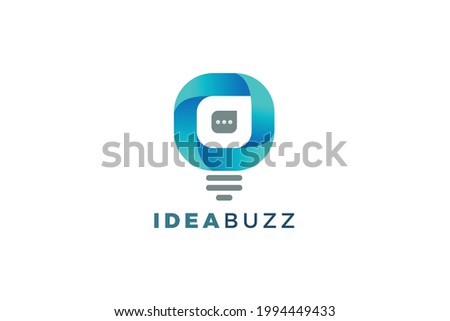 Letter O blue color 3d creative idea logo