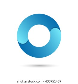 Letter o with blue color on white background