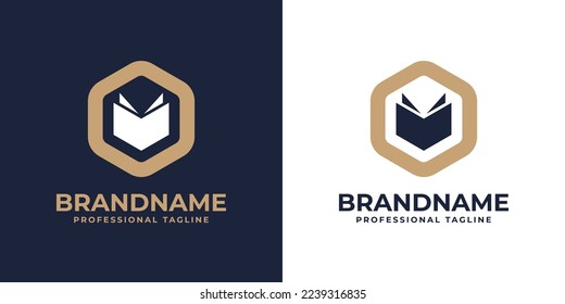 Letter O Book Hexagonal Logo, suitable for any business related to book with O initials.