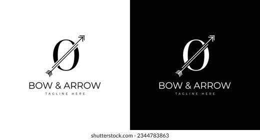 Letter O, Bow and Arrow, Logo, Hunting Symbol
