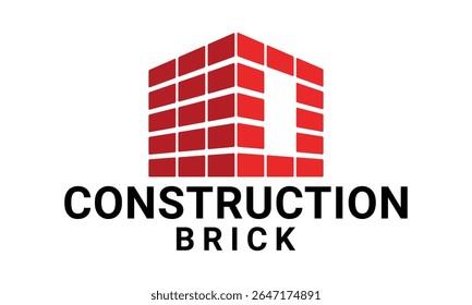 Letter O brick logo design vector template