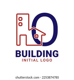 letter O building initial vector logo design