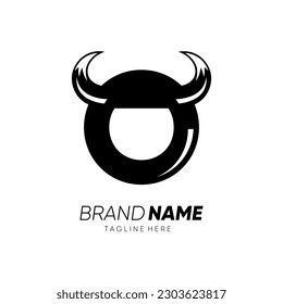 Letter O Bull Horn Logo Design Vector Icon Graphic Illustration