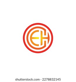 Letter O, C, E and H circle geometric simple symbol logo vector