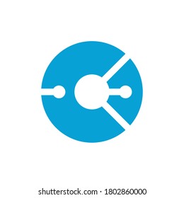 Letter O, C logo design template,Technology abstract connection vector logo icon circle logotype. Vector stock illustration.