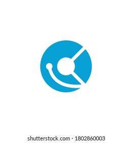 Letter O, C logo design template,Technology abstract connection vector logo icon circle logotype. Vector stock illustration.