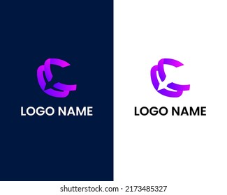 letter o and c modern logo design template