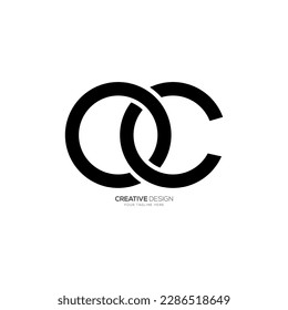 Letter O C modern rounded shape simple monogram logo