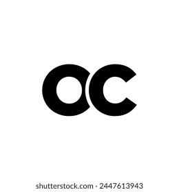 Letter O and C, OC logo design template. Minimal monogram initial based logotype.