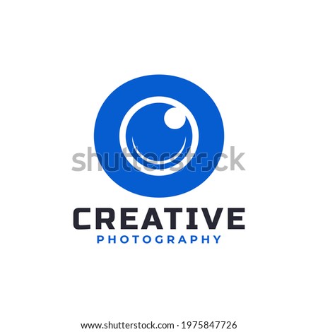 Letter O with Camera Lens Logo Design. Creative Letter Mark Suitable for Company Brand Identity, Entertainment, Photography, Business Logo Template